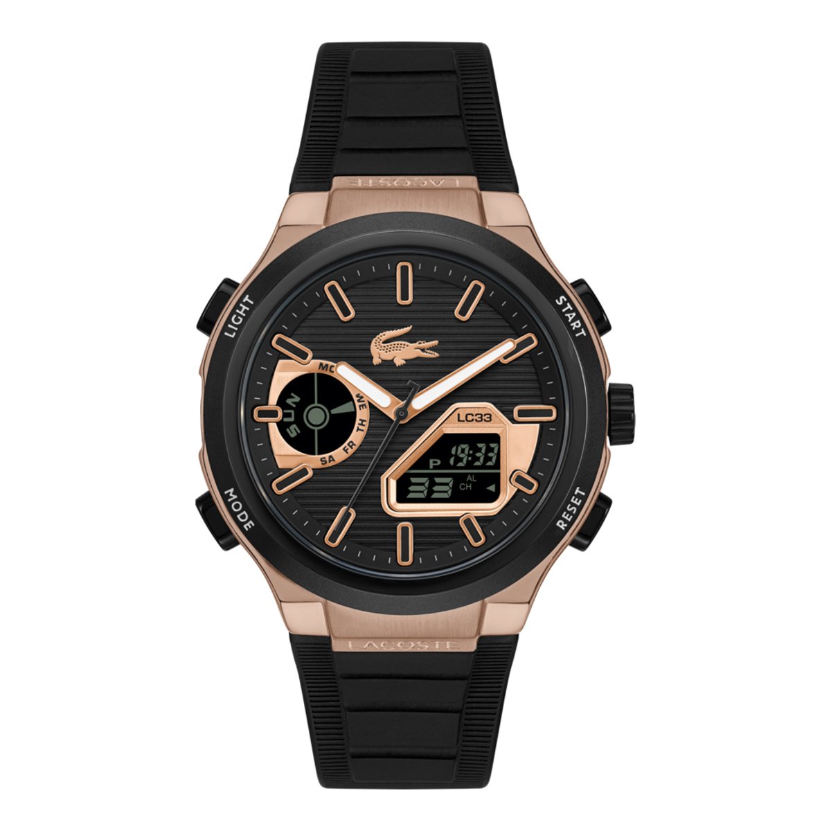 Montre Analogique Digital LC33 doré rose noir noir, LACOSTE