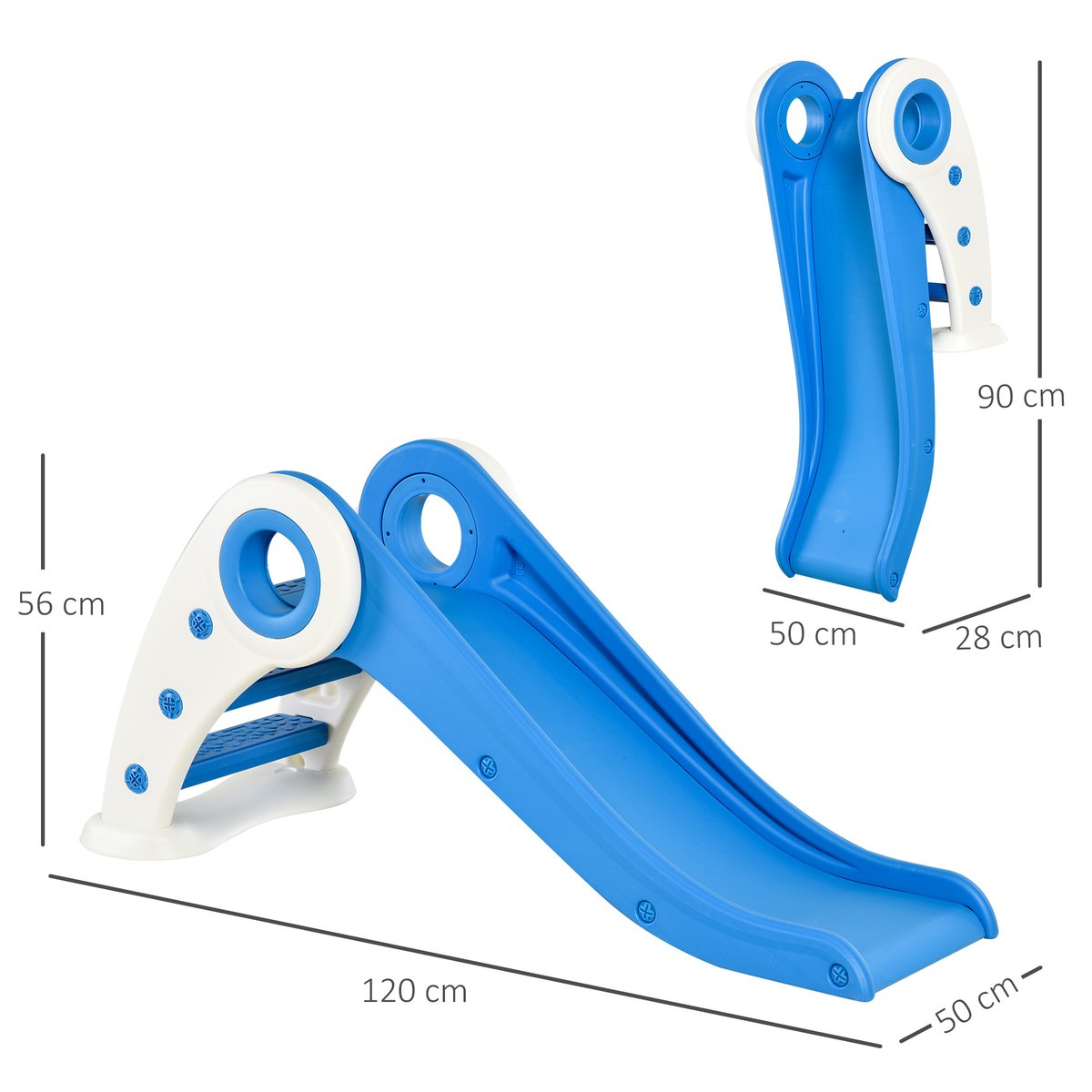 Toboggan pour enfants Plastique Bleu bleu, HOMCOM