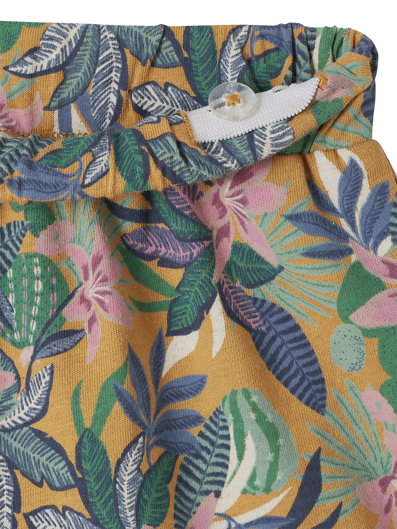 Jupe à volant motifs exotiques moutarde, VERTBAUDET