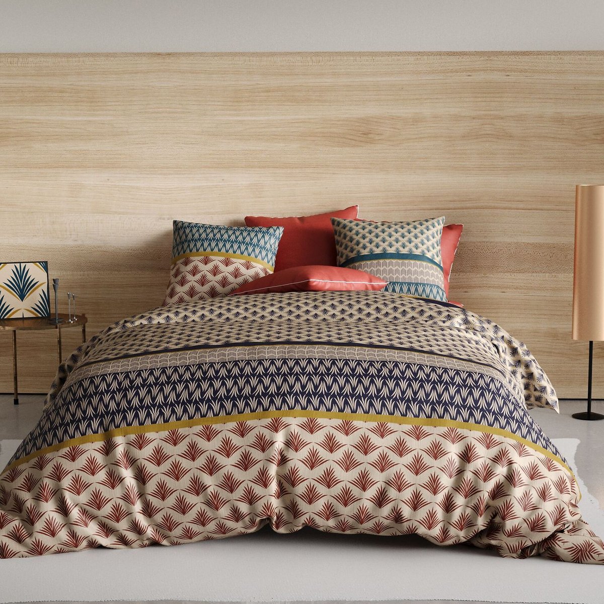 Parure housse de couette 100% coton 71fils manille bleu, ATELIER DU COTON