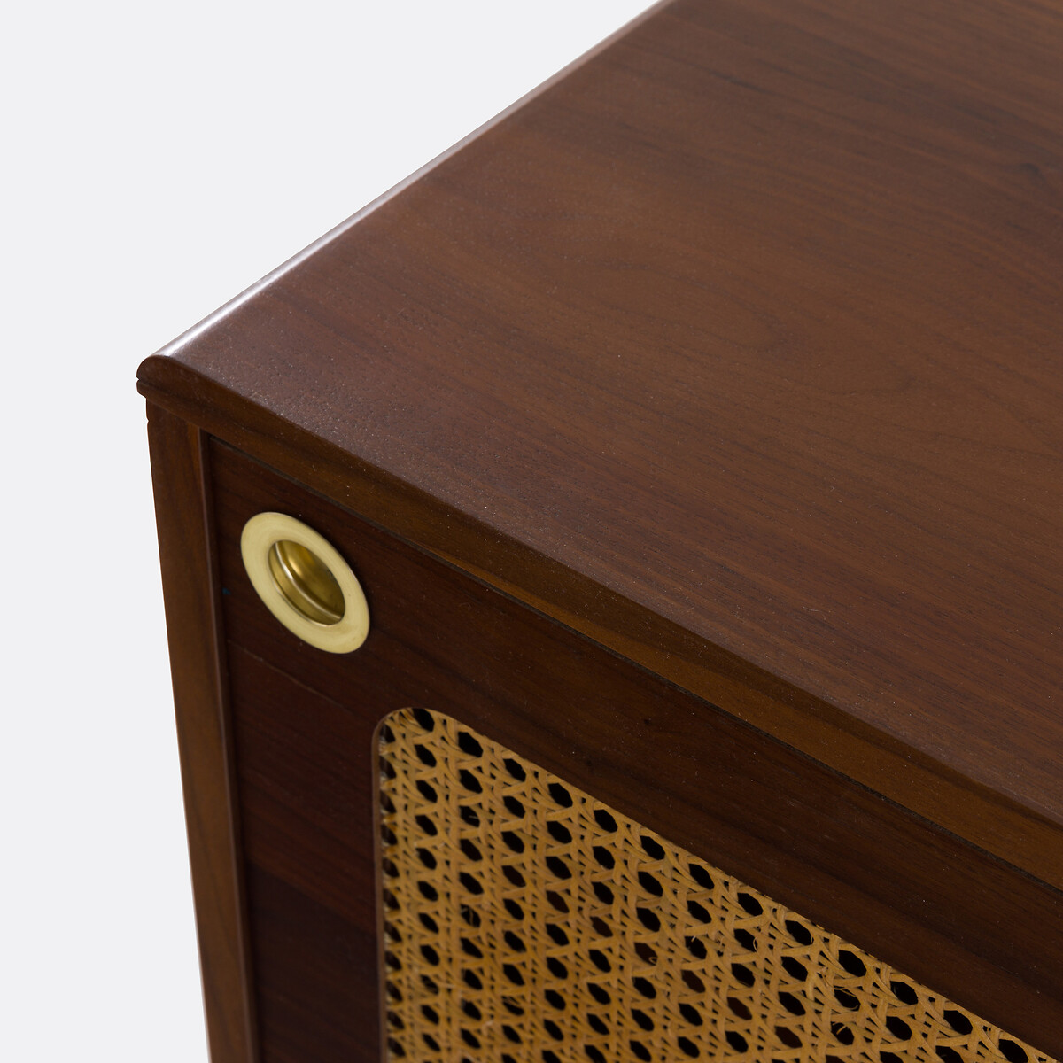 Meuble TV noyer et cannage, longueur 125 cm, REDPOP noyer, LA REDOUTE INTERIEURS
