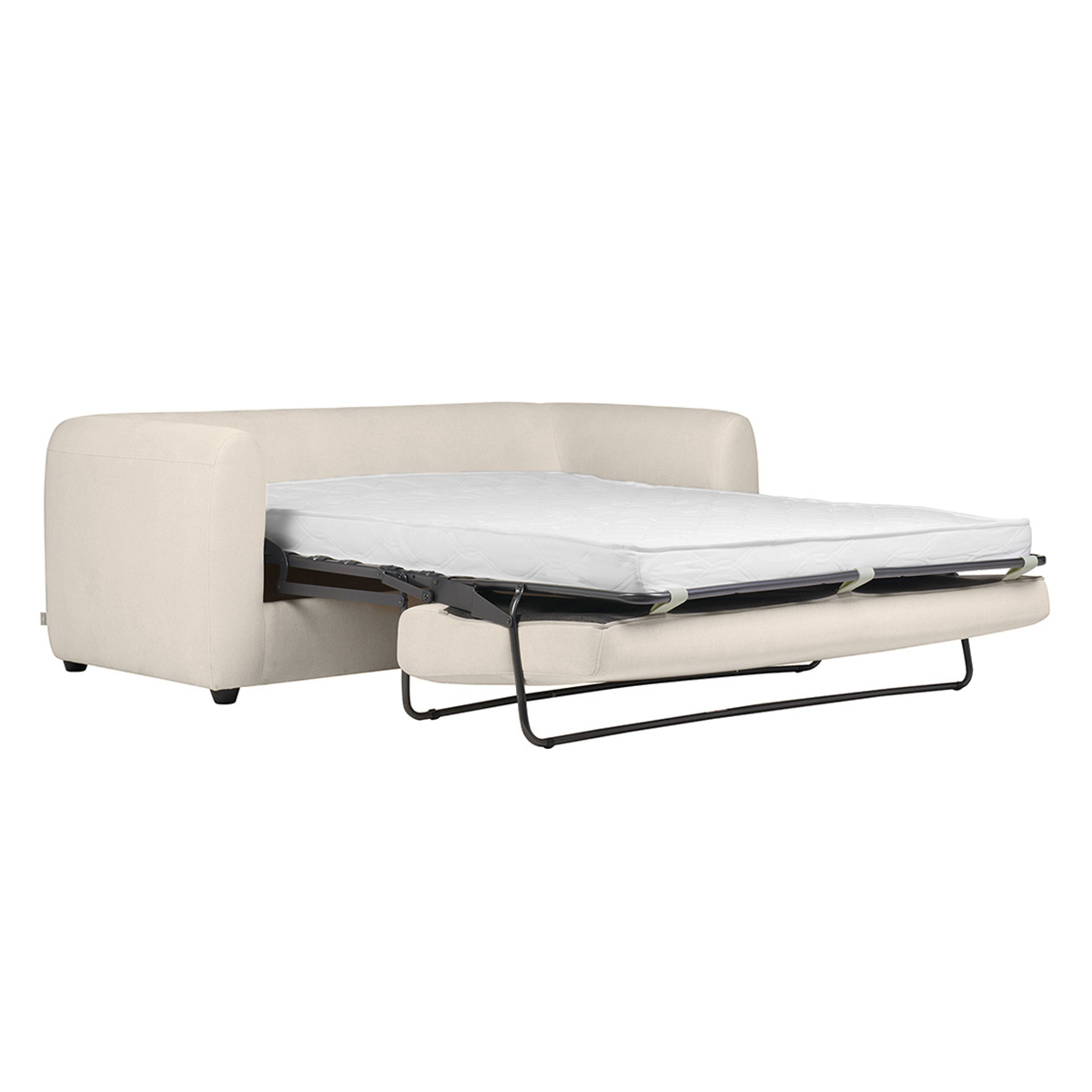Canapé convertible 3 places en tissu effet velours beige HARLO beige, MILIBOO