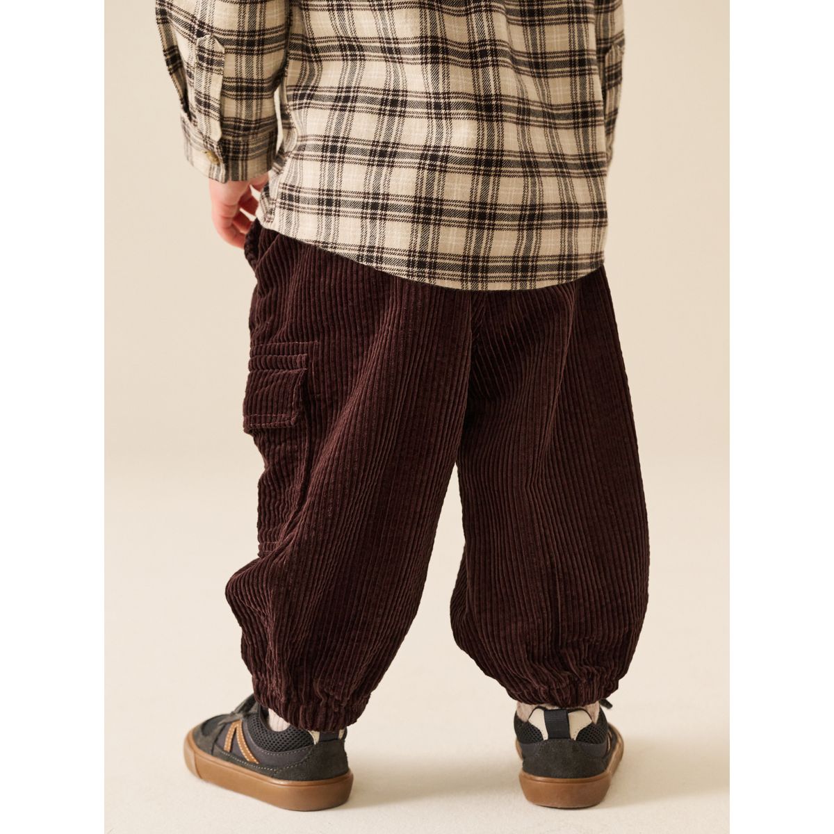 Pantalon cargo en velours côtelé marron, NEXT