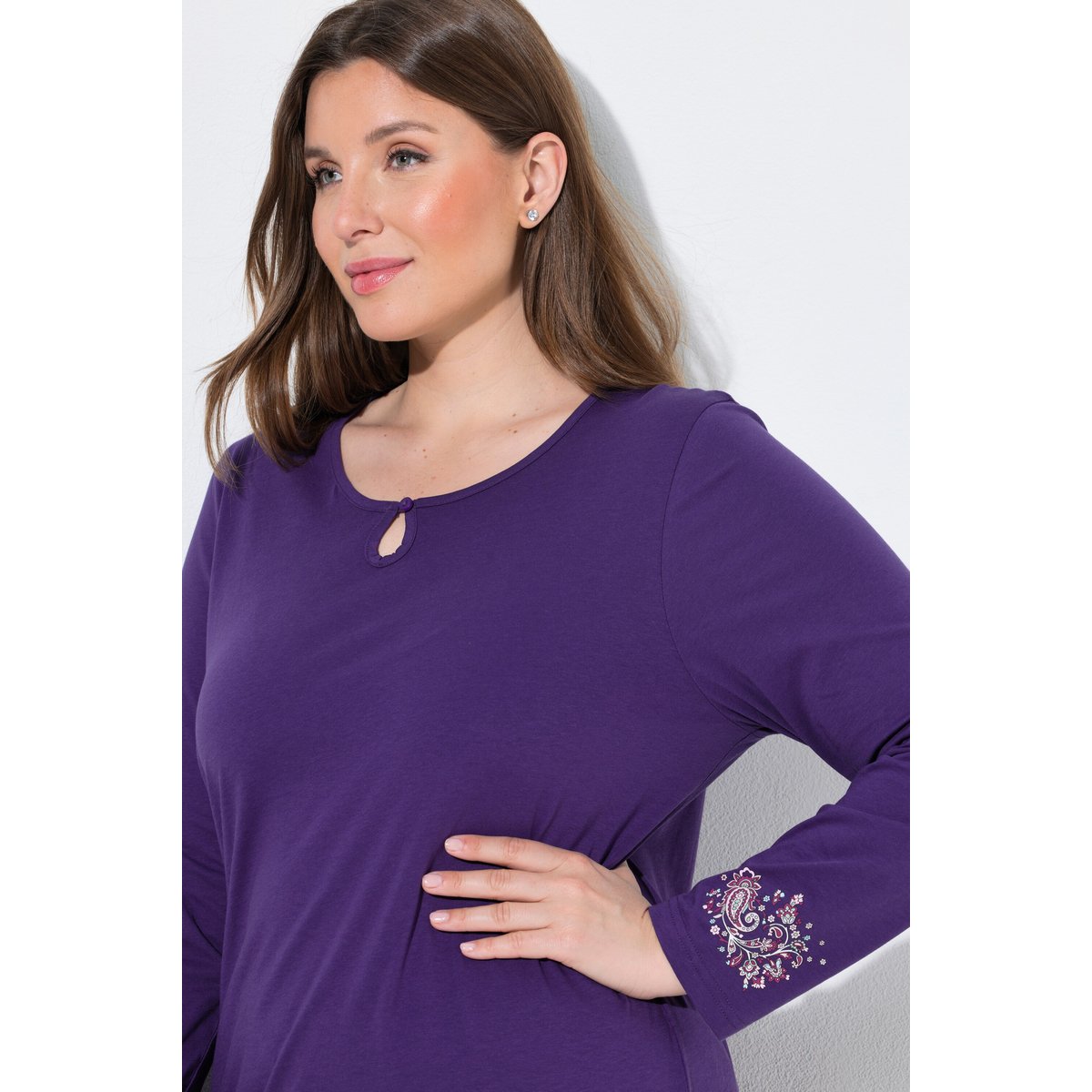 T-shirt motif cachemire bleu lilas, ULLA POPKEN