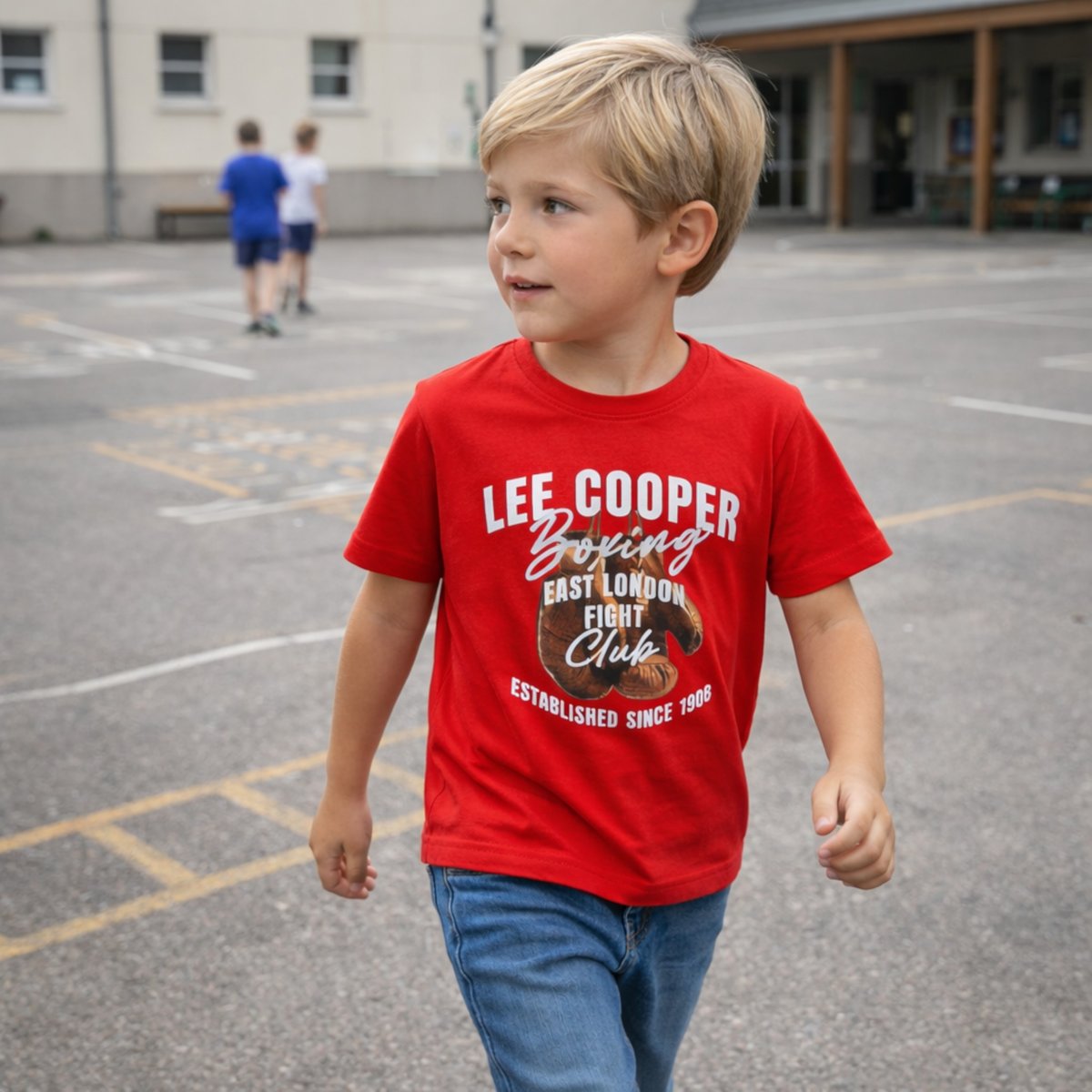 T-shirt manches courtes imprimé, col rond POSTER rouge, LEE COOPER