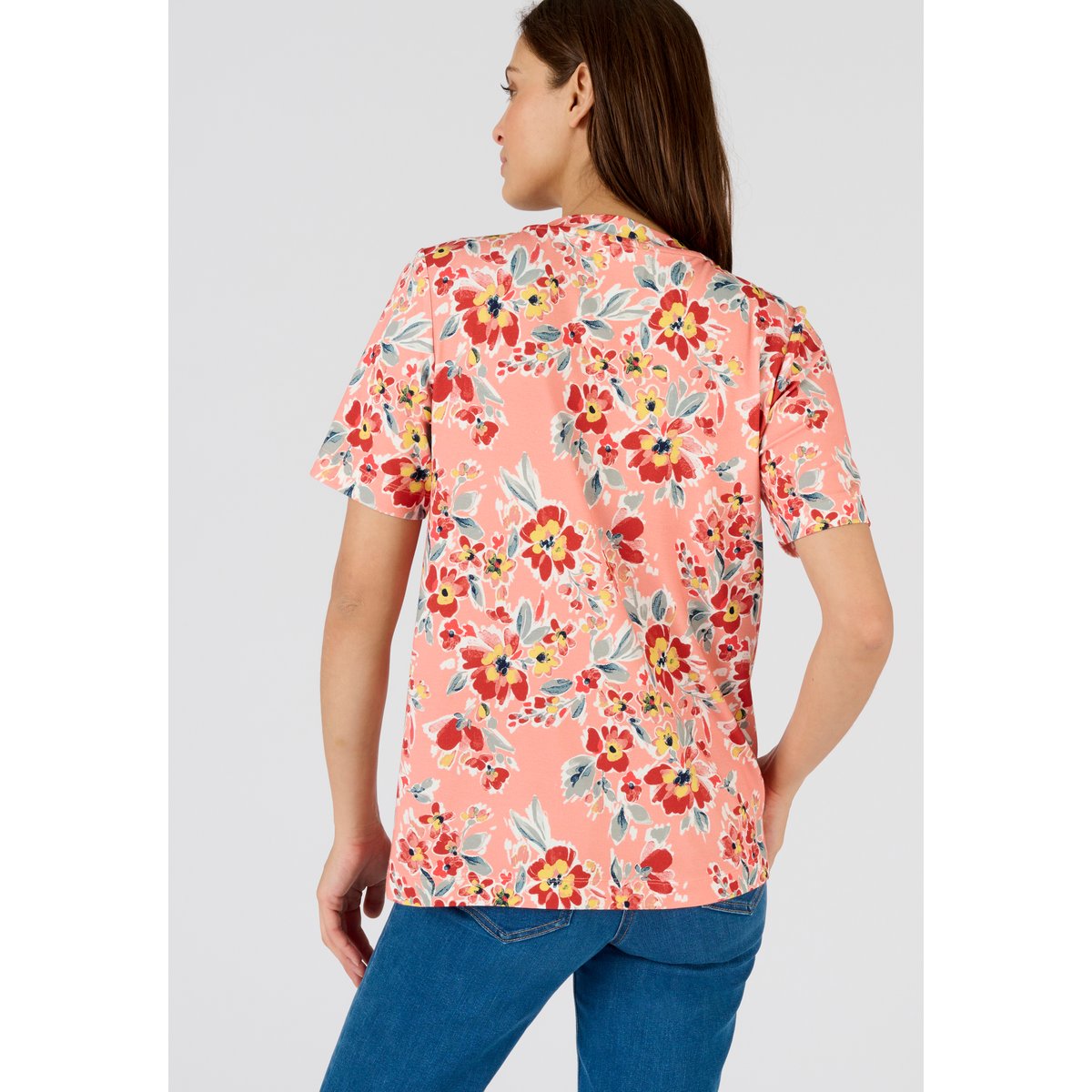 T-shirt fleuri en fibres viscose Lenzing(TM) rose fleuri, DAMART