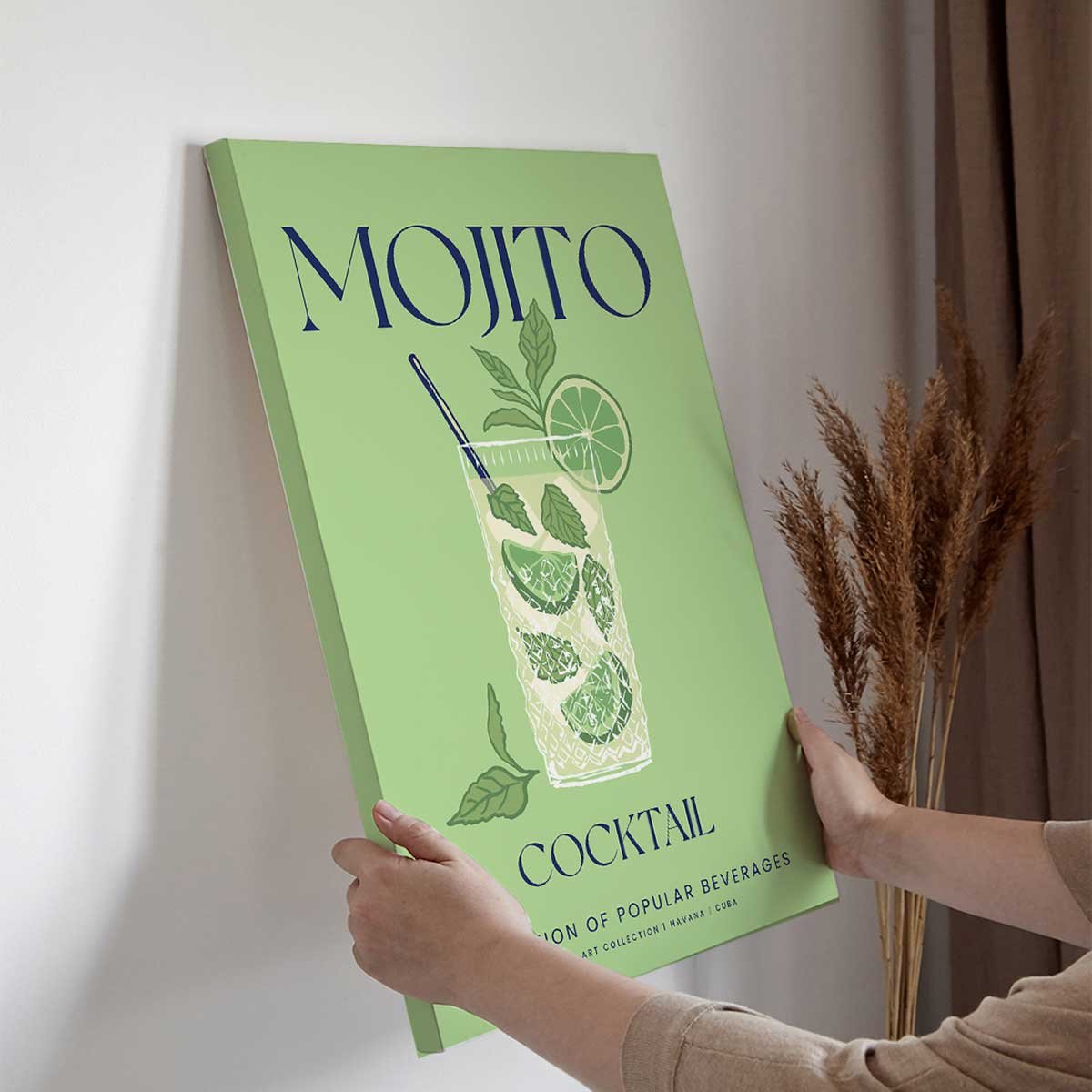 Tableau cocktail Mojito toile imprimée, HEXOA