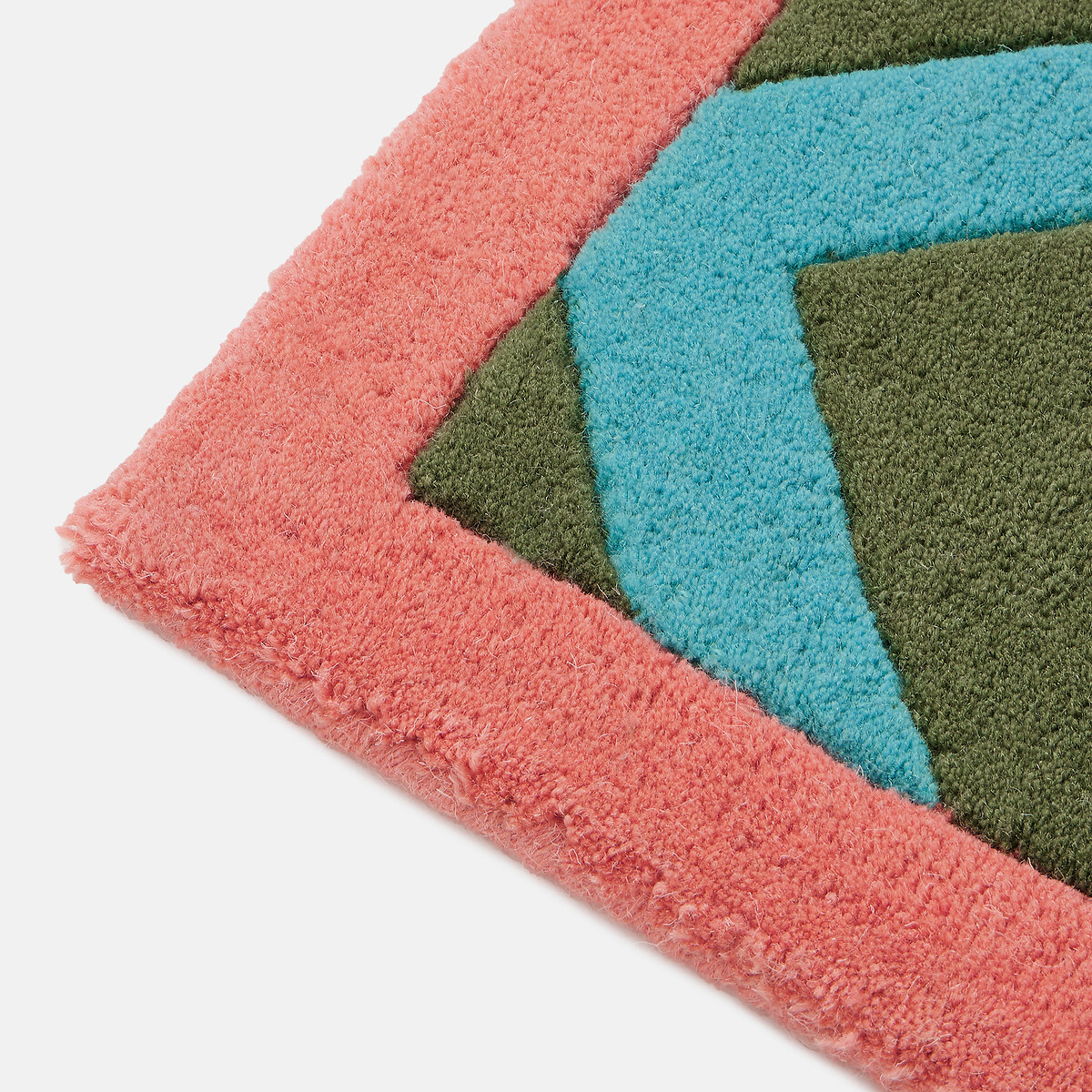 Tapis en laine, motif zigzag, ZAGO bleu/vert, LA REDOUTE INTERIEURS