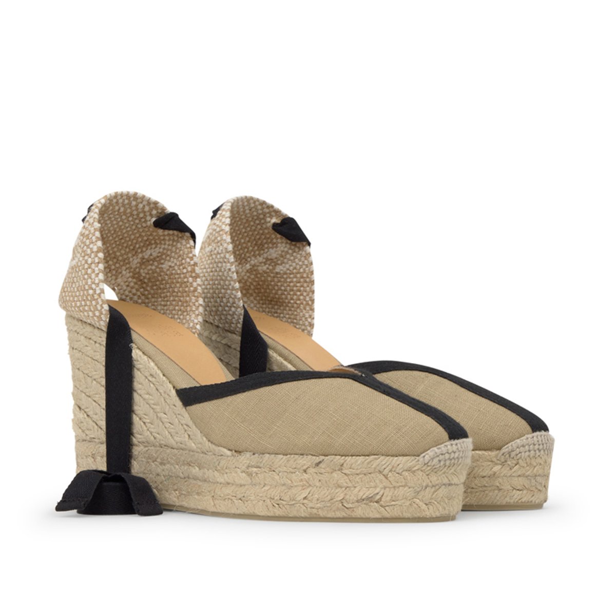 Espadrilles compensées en jute tressée CARMEN EXTRA PLATFORM beige, CASTANER
