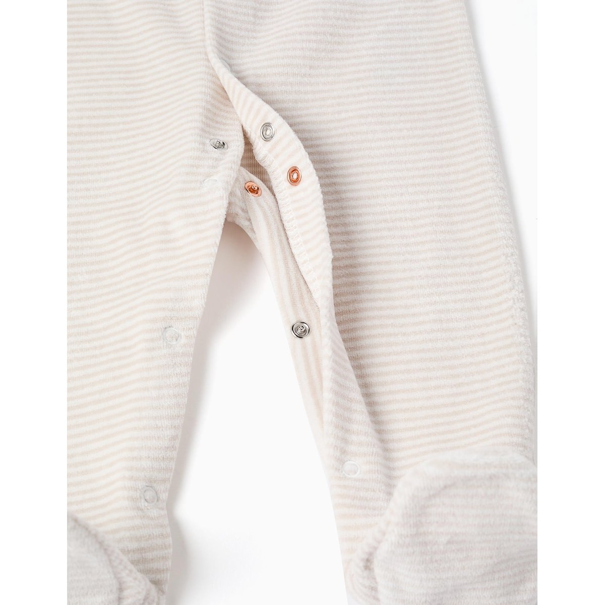 Lot de 2 pyjamas unis/à rayures en velours multicolore, ZIPPY