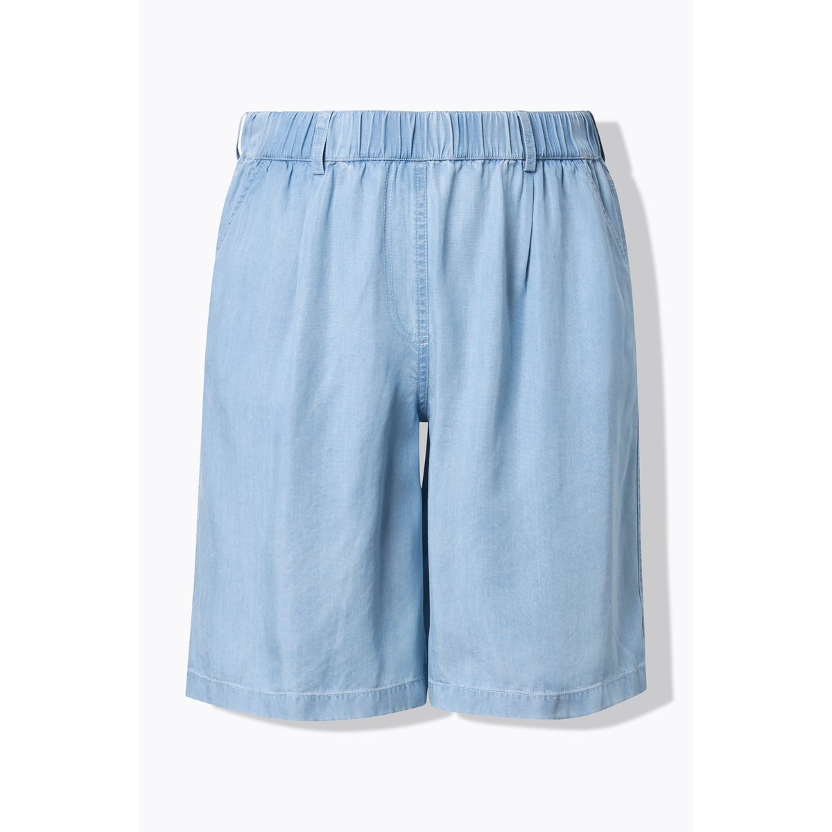 Bermuda en Lyocell aspect jean bleu clair, ULLA POPKEN