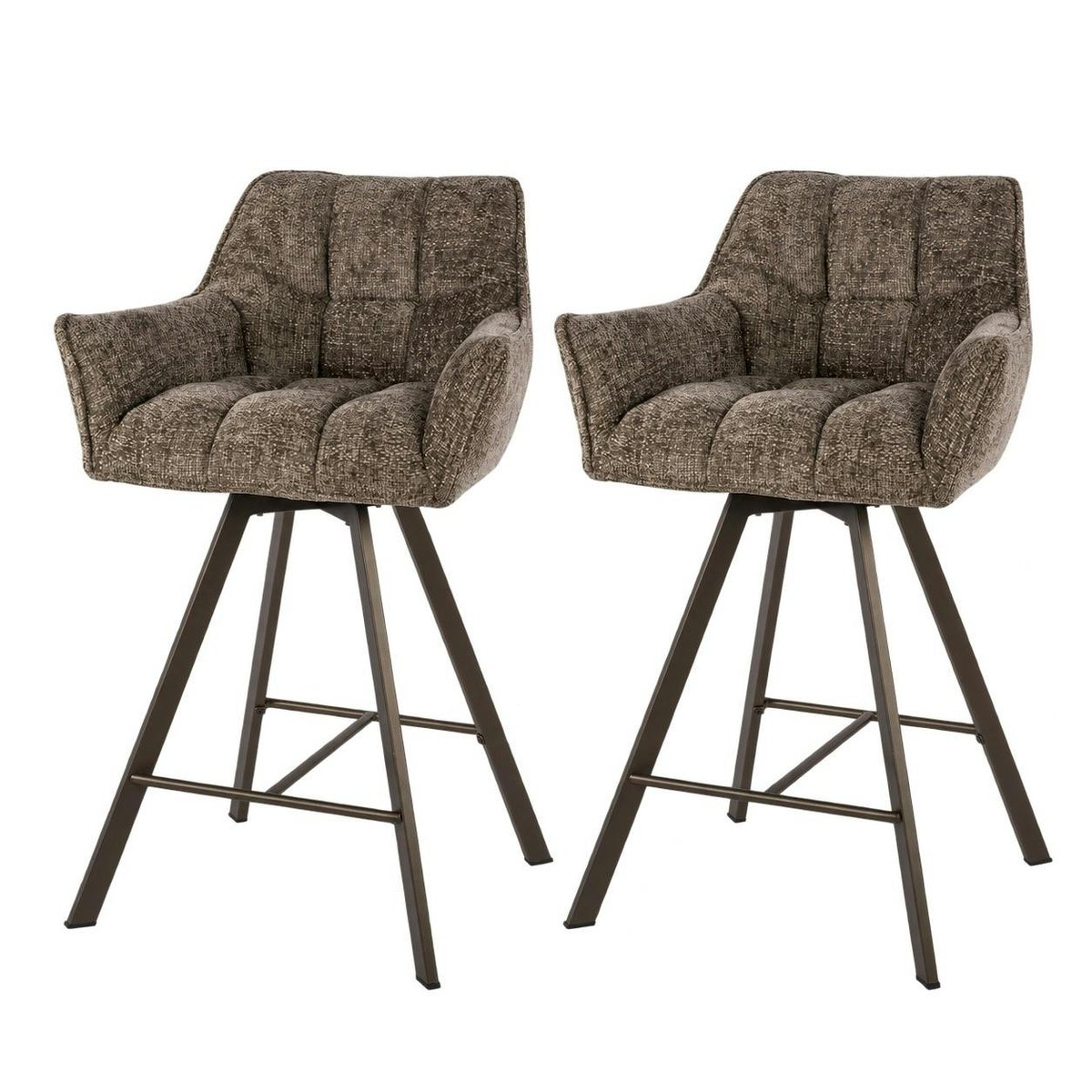 Lot de 2 tabourets de bar pivotants MELBOURNE taupe, PIER IMPORT