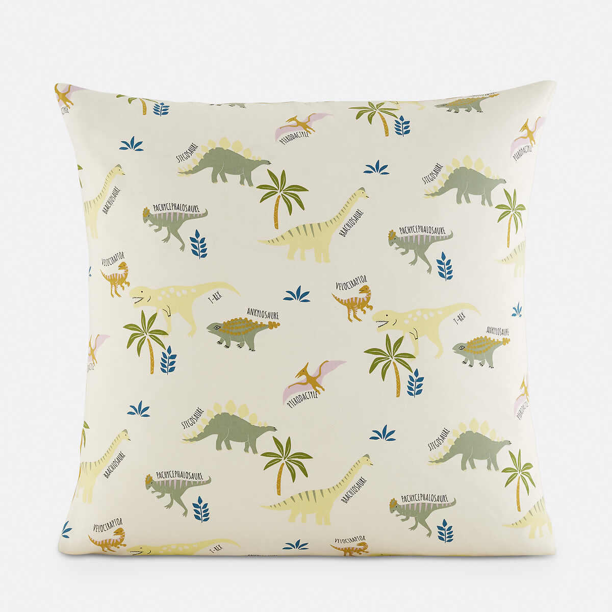 Taie d'oreiller enfant, en coton biologique, imprimé dinosaures, ALNIS imprimé animal, LA REDOUTE INTERIEURS