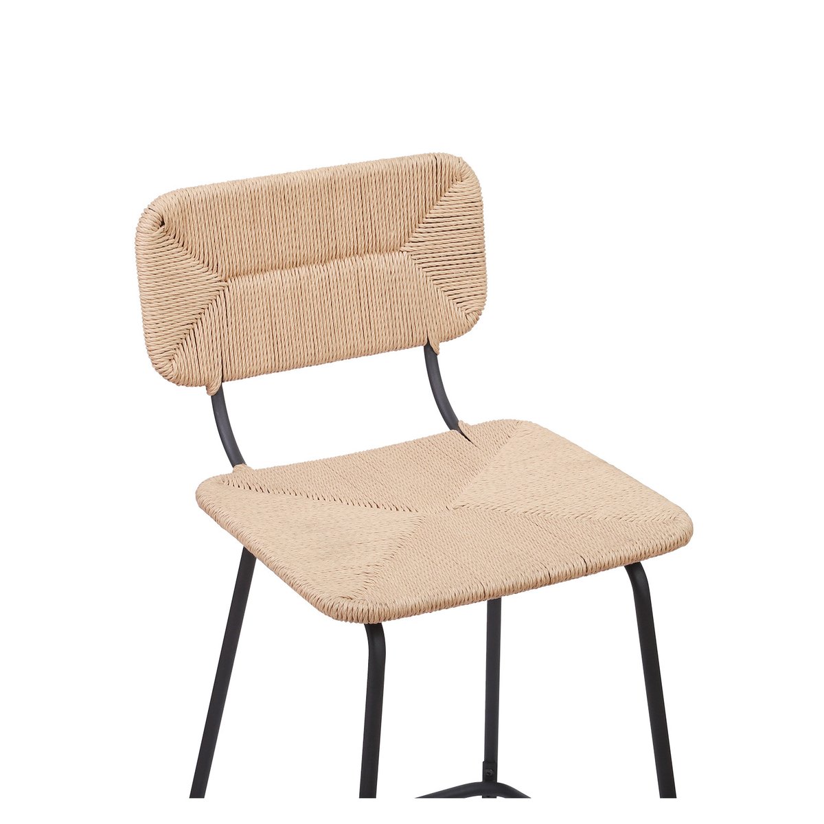 Lot de tabourets d'ilot et bar en métal et assise rotin 65cm NEMA|Lot de 8 | Lot de 8 naturel, MOB IN