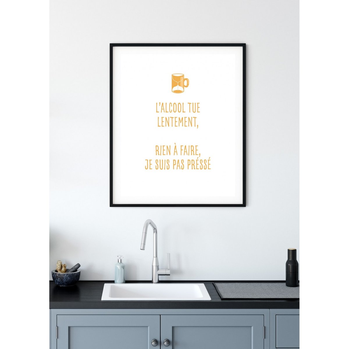 Affiche 'L'alcool tue lentement' blanc, L'AFFICHERIE