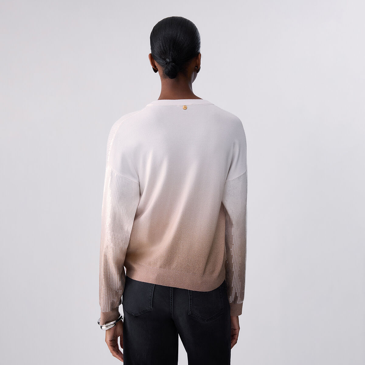 Pull dégradé avec sequins beige, LIU JO