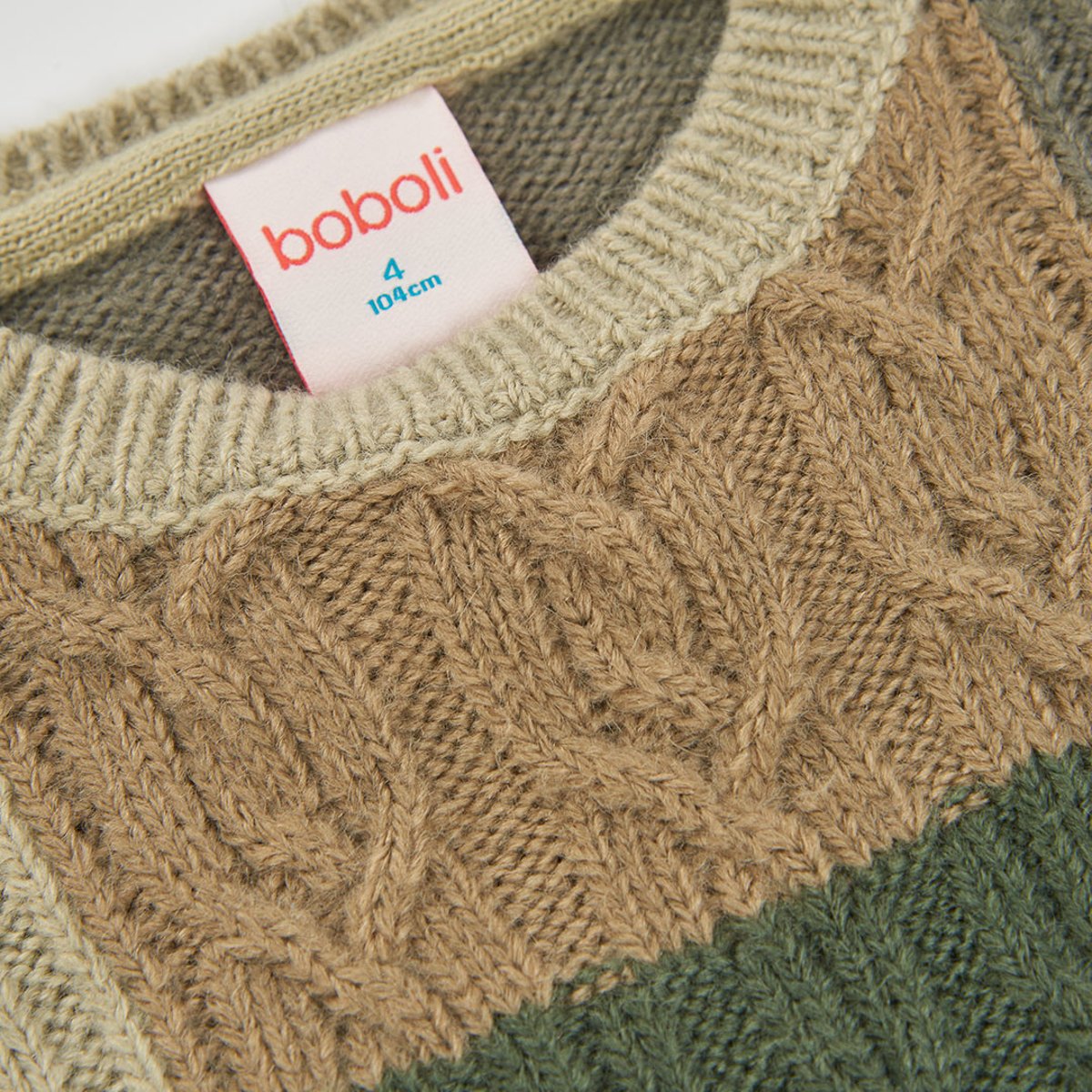 Pull garçon patchwork blanc, BOBOLI