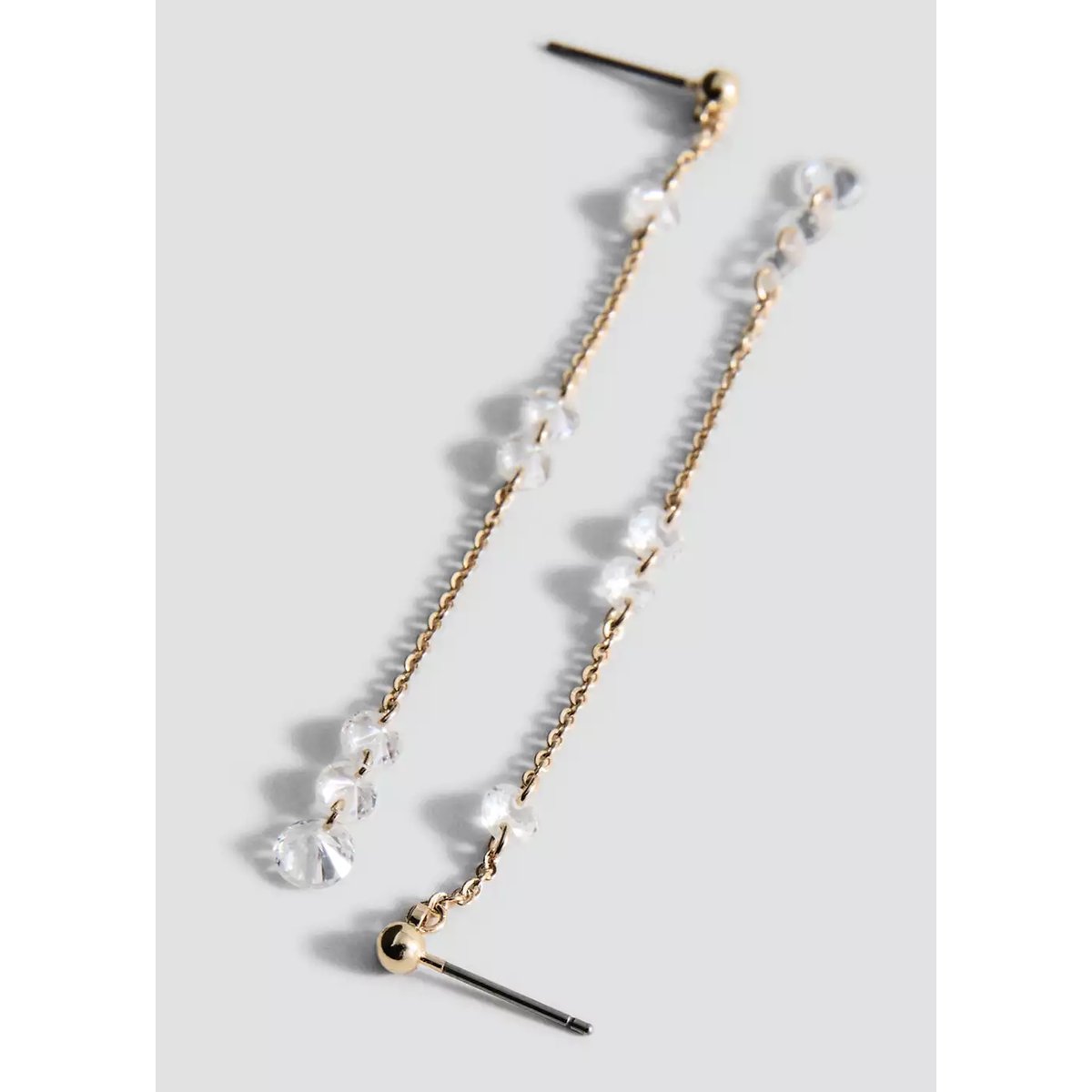 Boucles d'oreilles pendantes cristaux or, MANGO