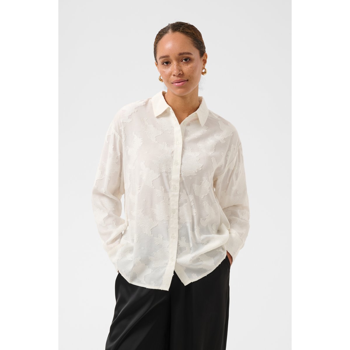 Chemise à manches longues blanc chalk, KAFFE