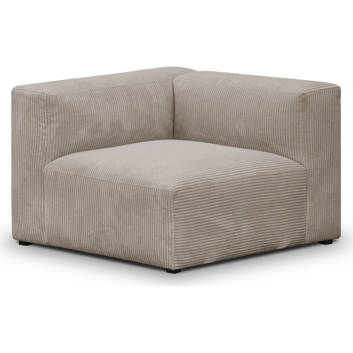 Chauffeuse d'angle à gauche modulable en velours côtelé - MODULO taupe, HOMIFAB