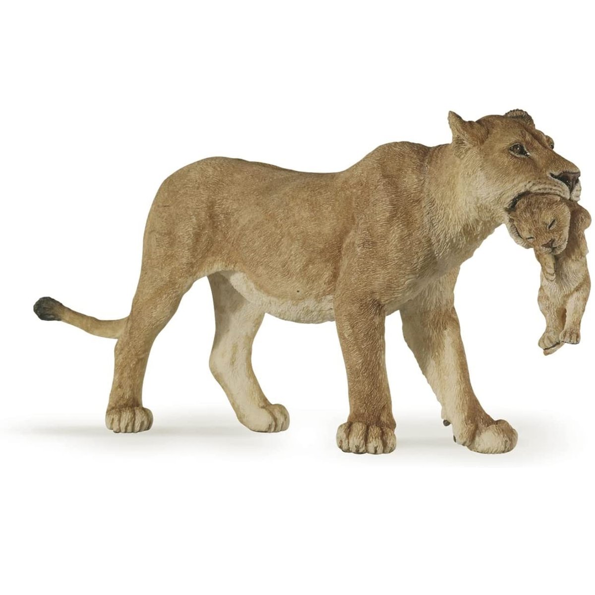 Figurine Lionne avec son bébé lionceau marron, PAPO