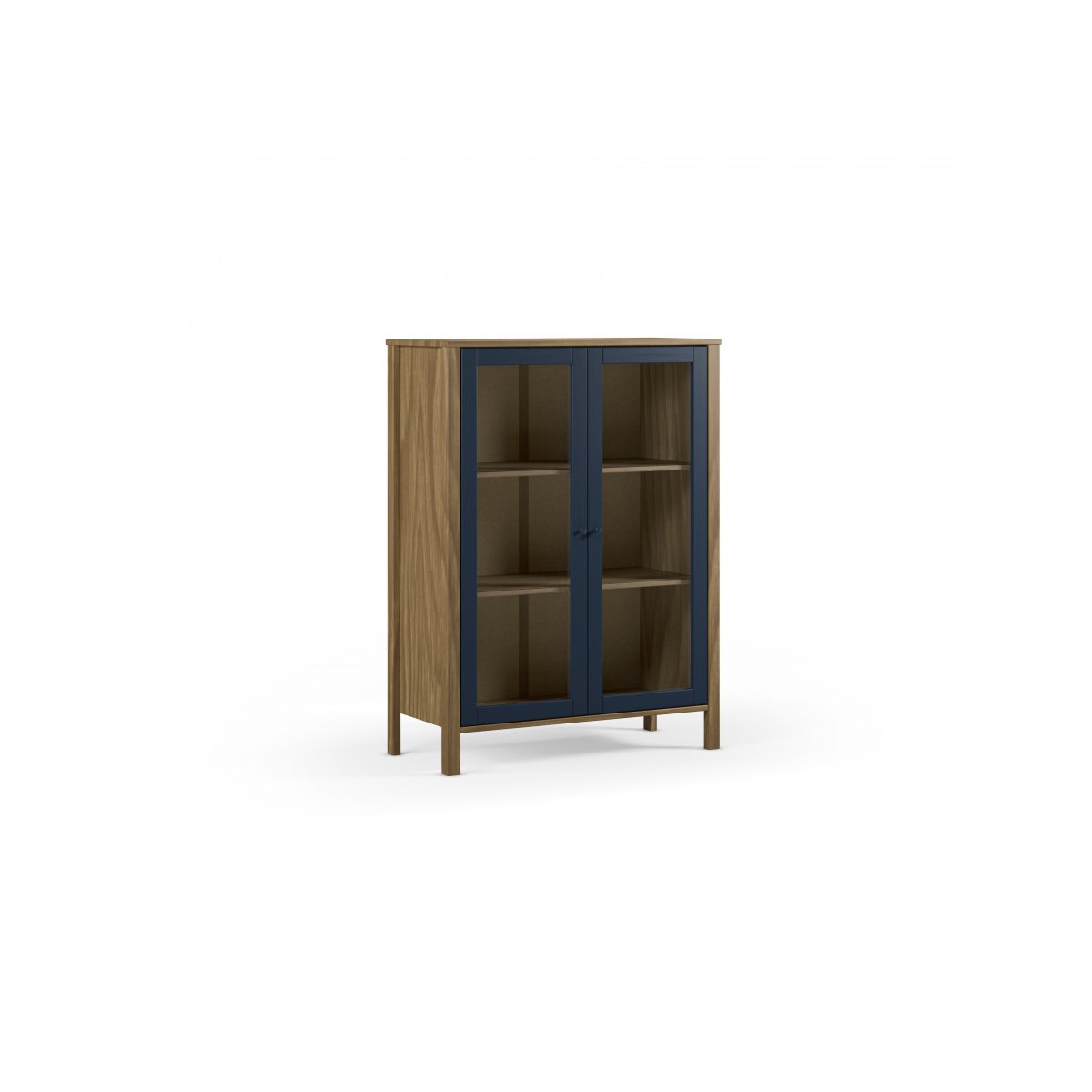 Buffet en panneaux de particules 2 portes 90 cm, LEXIE bleu, BOBOCHIC