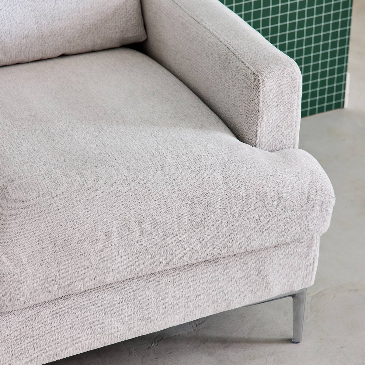 Canapé 2 places tissu HANS gris clair, SWEEEK