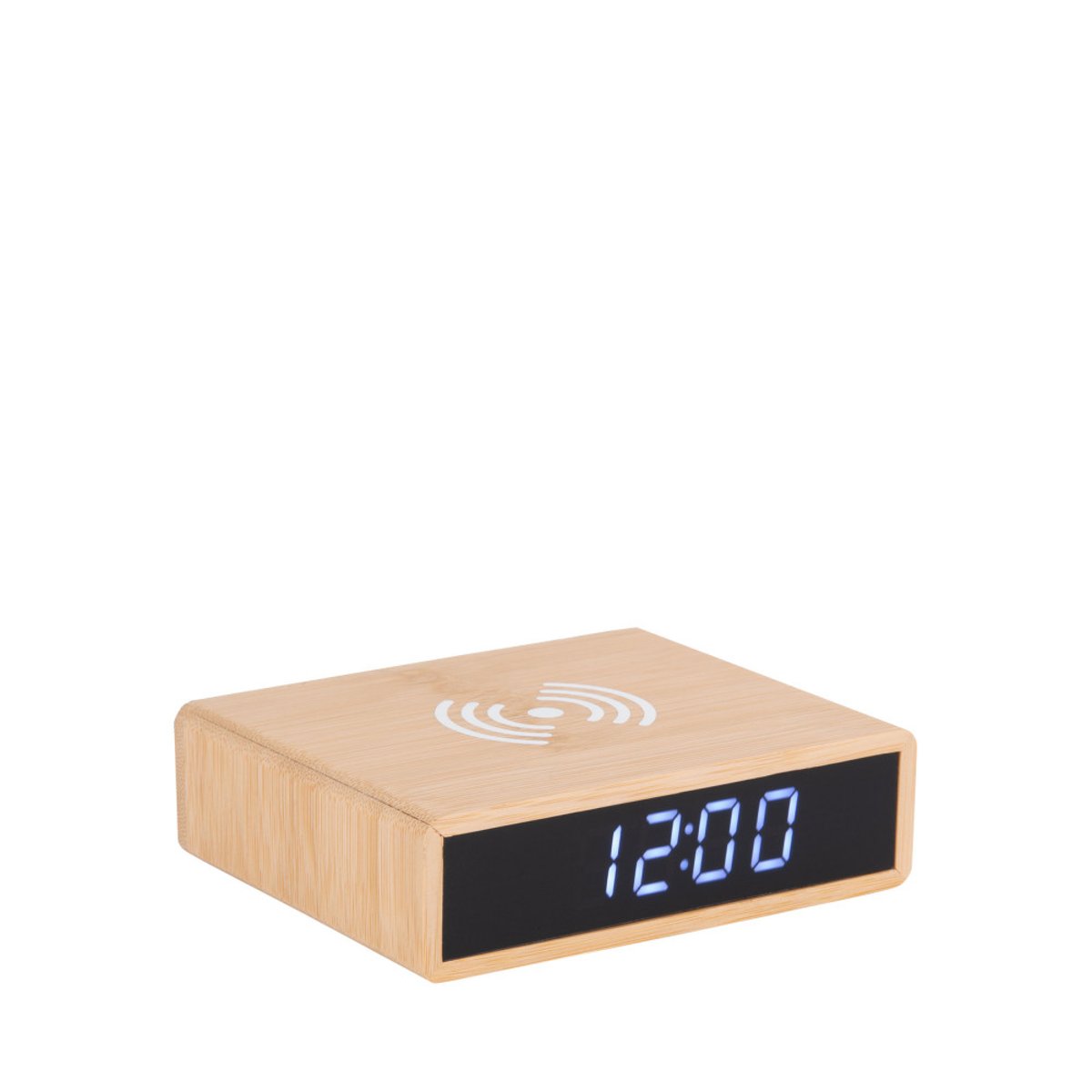 Réveil en bois avec chargeur téléphone- FAT bois clair, KARLSSON
