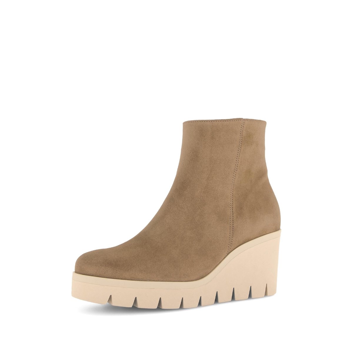 Bottines en cuir à talon compensé marron, GABOR