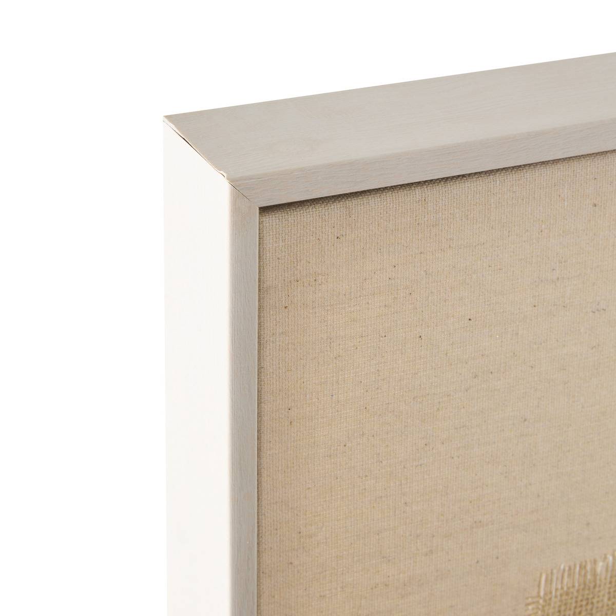 Toile 3D en lin motifs en relief CELIO beige lin, ATMOSPHERA