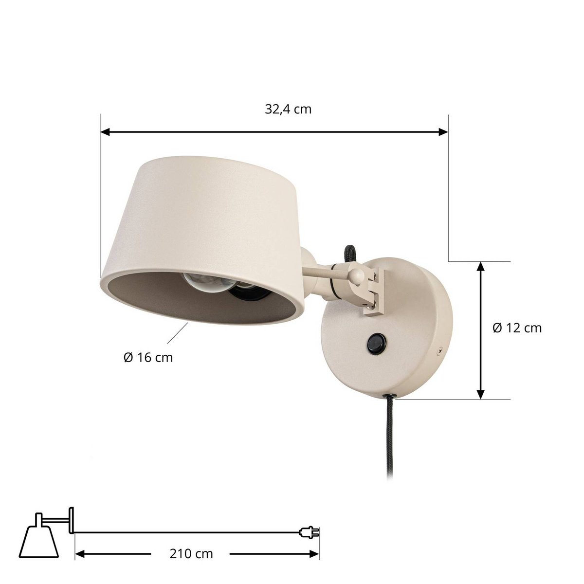 Applique en métal moderne, Silka beige, LUCANDE