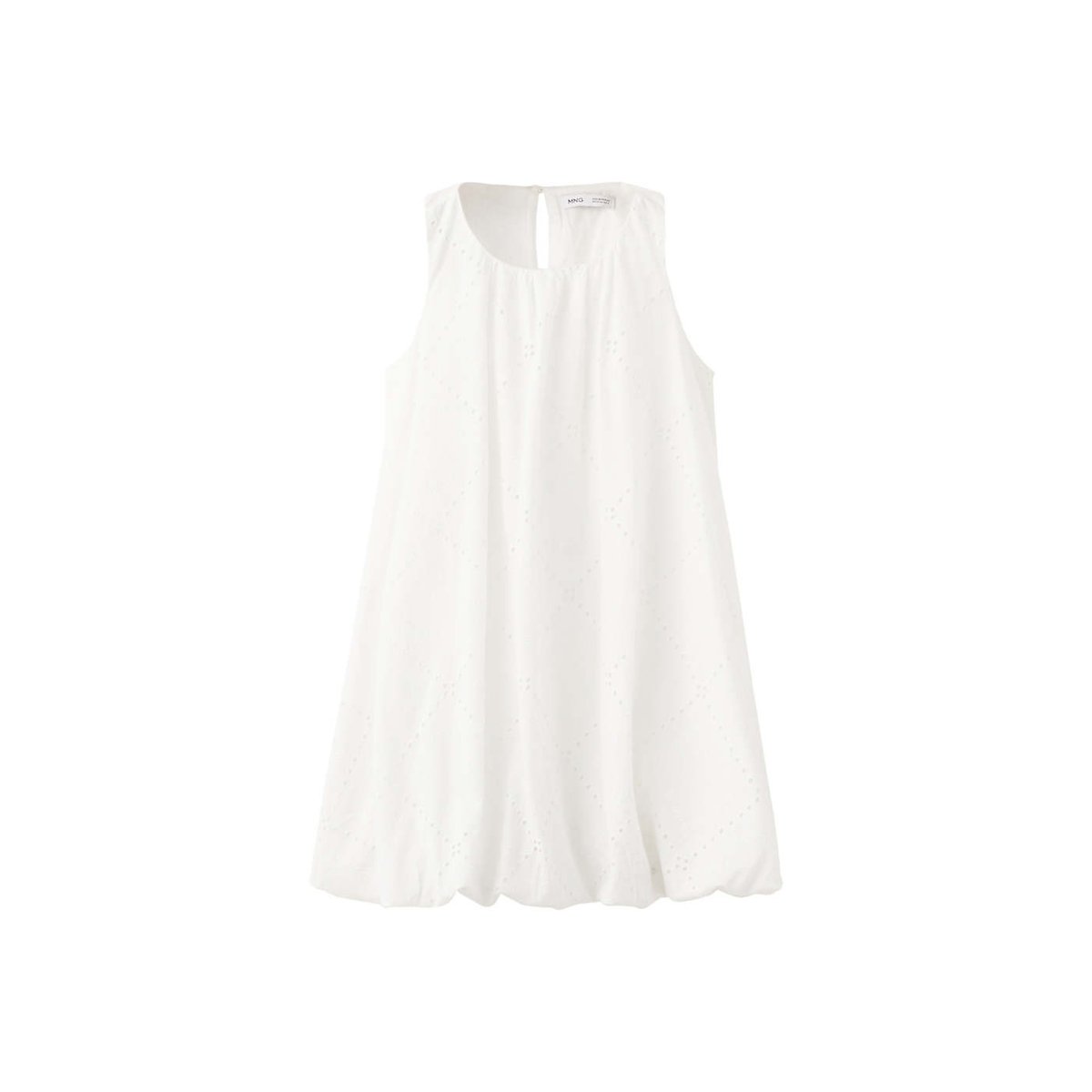 Robe courte ballon blanc, MANGO KIDS