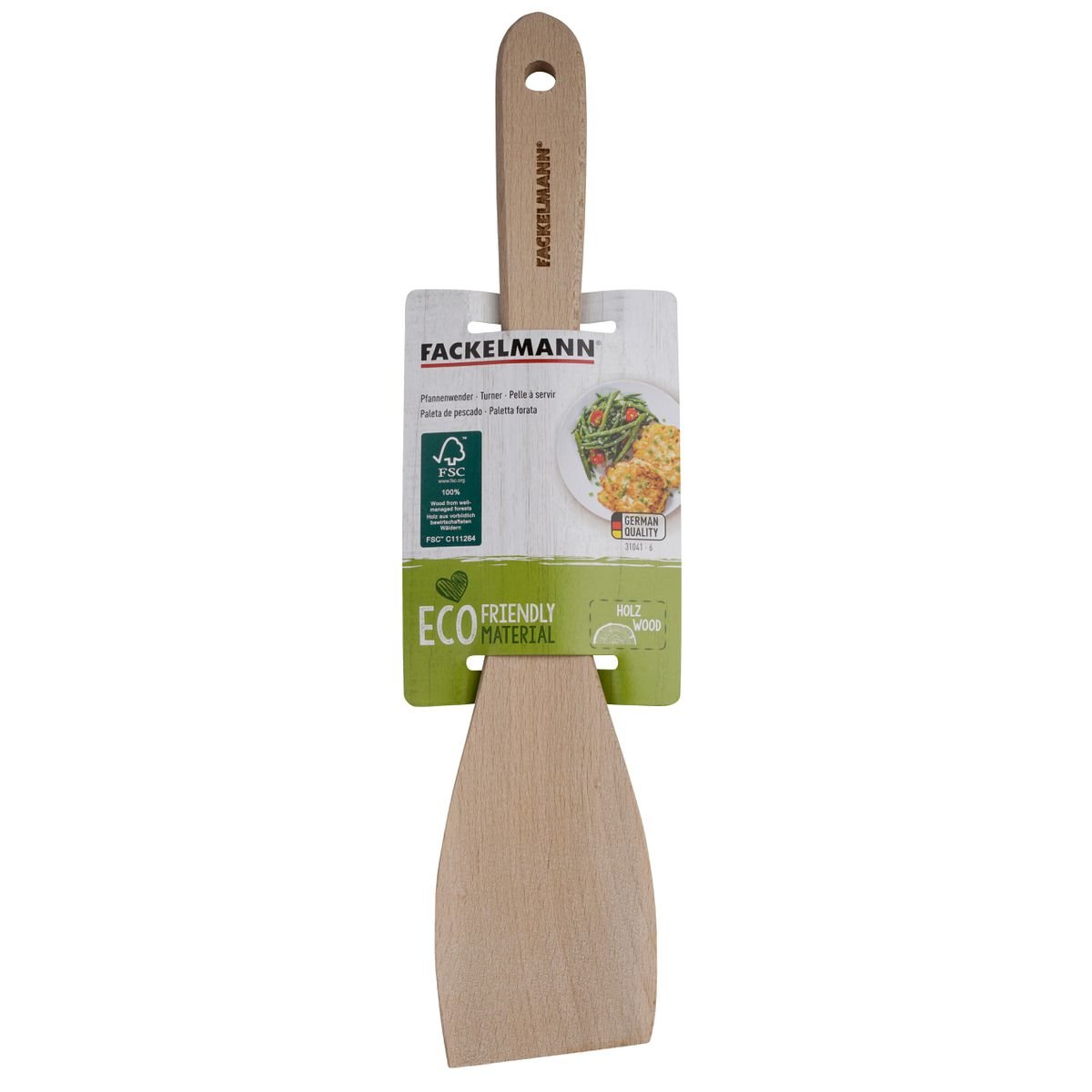Set de 2 ustensiles de cuisine spatule NATURE bois brun, FACKELMANN