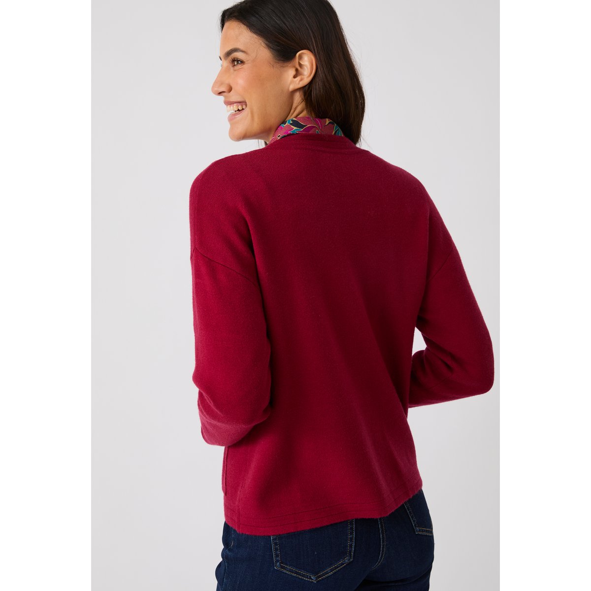 Gilet zippé maille milano rouge, DAMART
