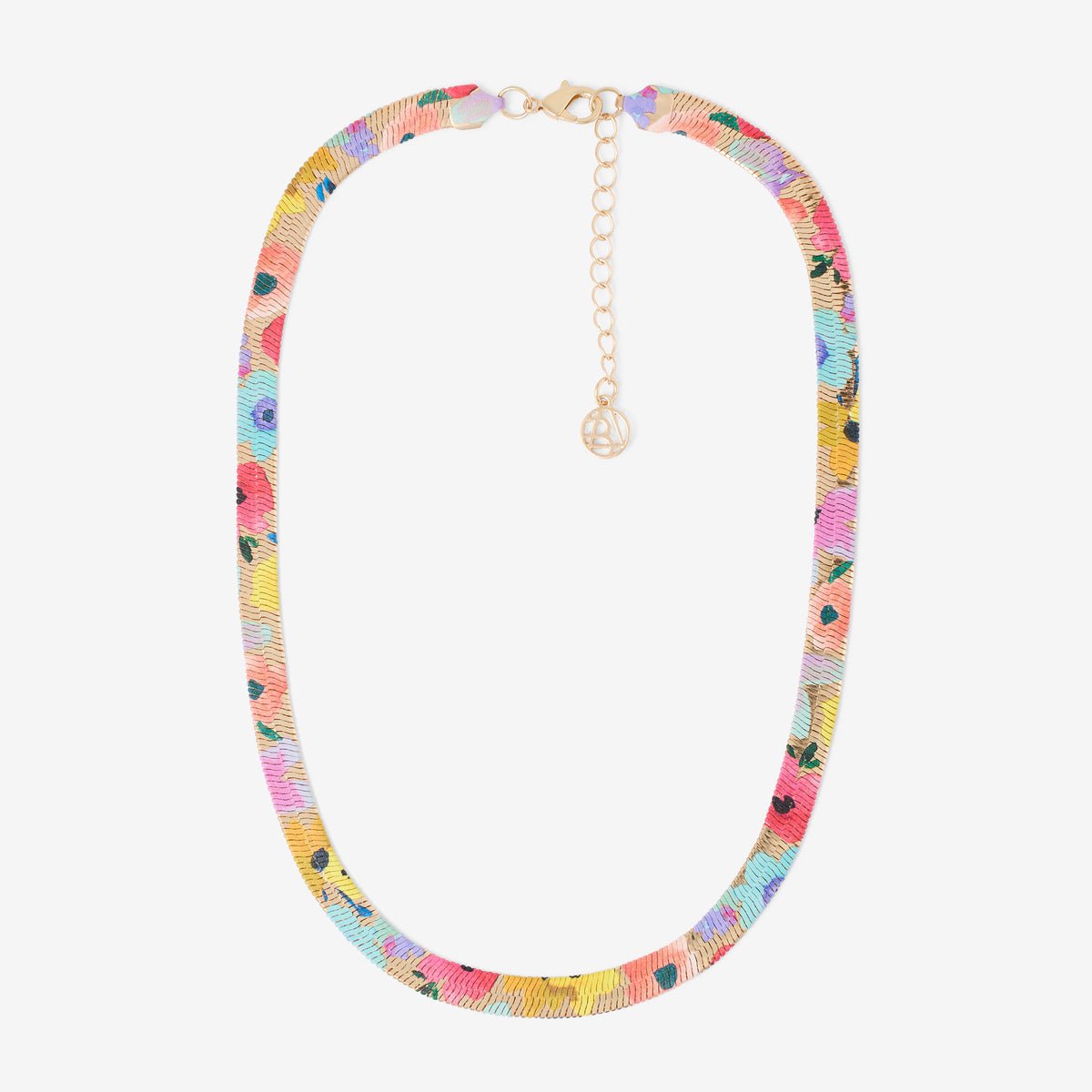 Collier chaine serpent Balagane imprimé floral multicolore, BALABOOSTE