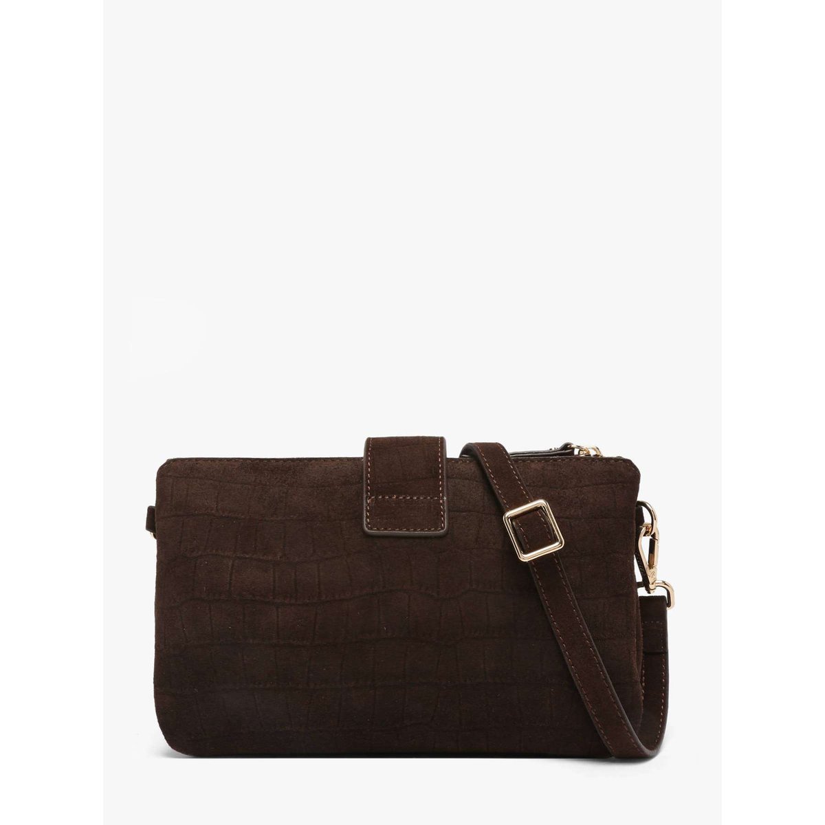 Sac bandoulière Equestre croco Equestre croco chocolat, ETRIER