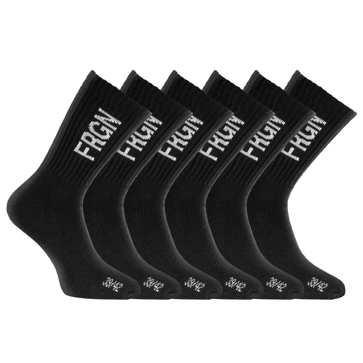 Lot De 6 Paires De Chaussette Tennis noir/blanc, FREEGUN