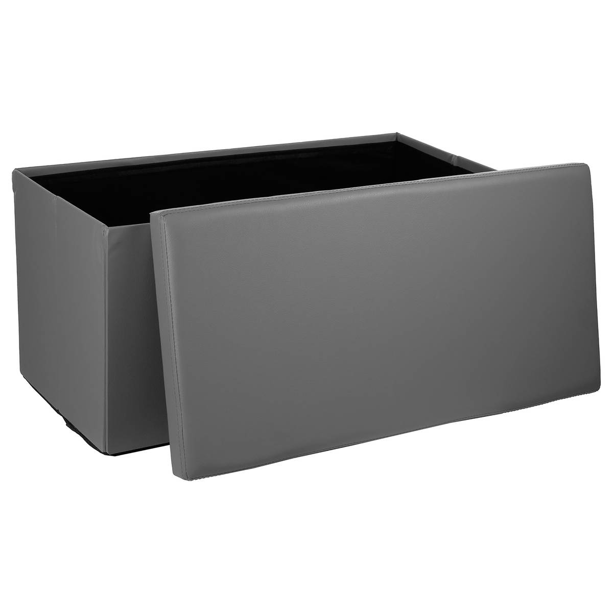 Banc coffre de rangement pliable AKENO gris, ATMOSPHERA