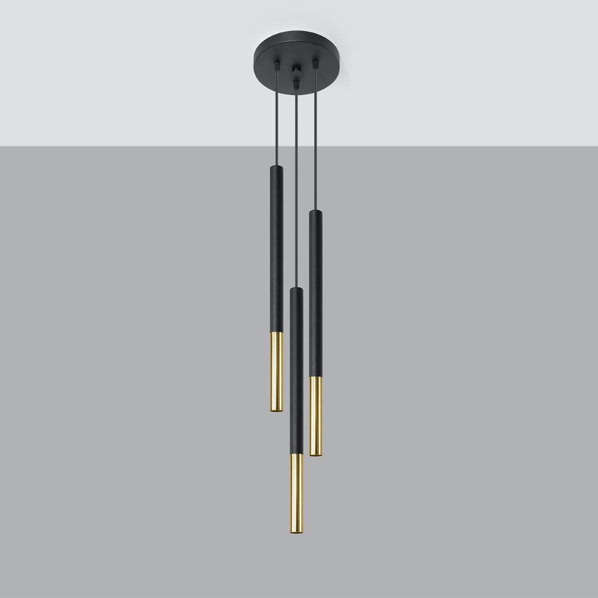 Suspension Acier Or/Noir G9 3 Mozaica jaune, EDEN