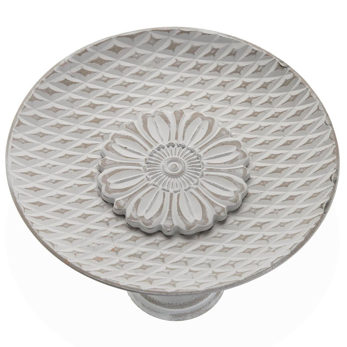 Centre de table sur pied blanc 30x30x14.5cm blanc, VERSA