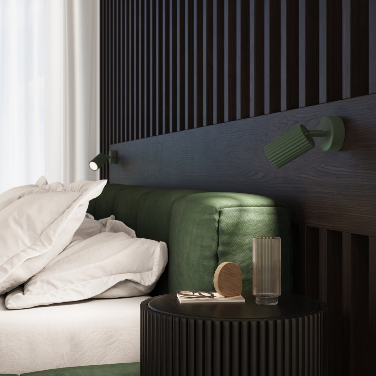 Plafonnier Aluminium Vert Olive GU10 1 Karbon 30 vert, EDEN
