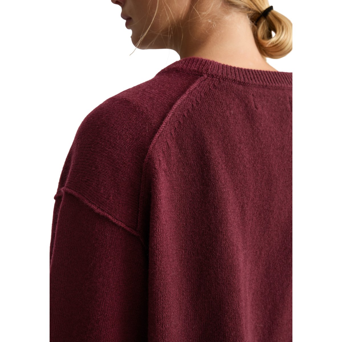 Pull en maille mérinos oversize au toucher doux rouge, MARC O’POLO DENIM