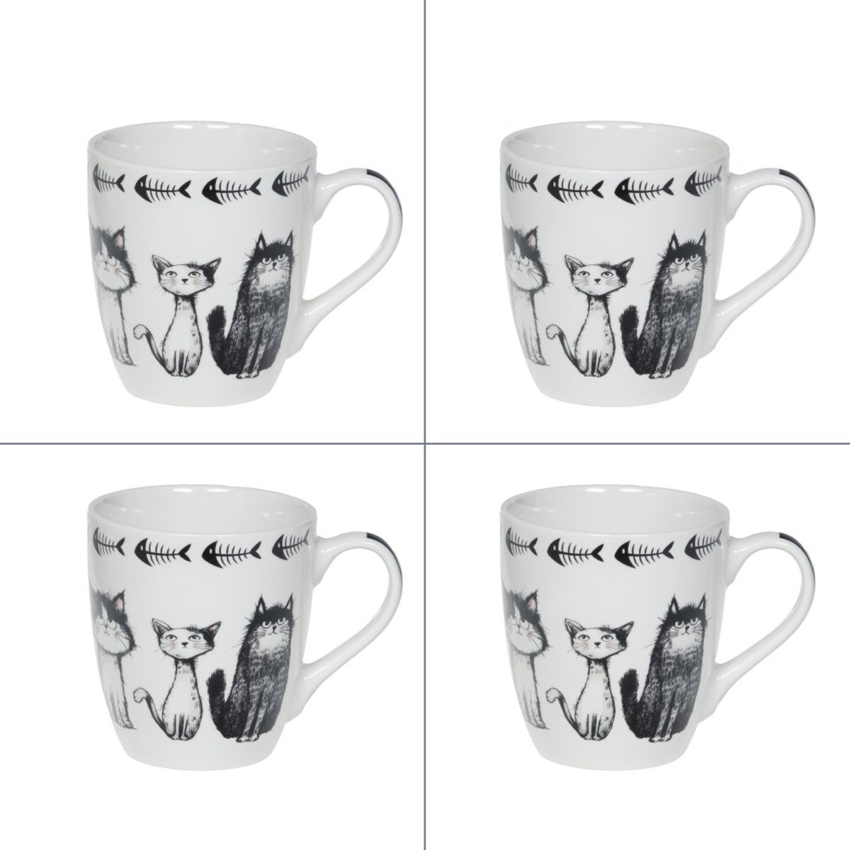 Coffret de 4 tasses Felix 23 cl noir, TABLE PASSION