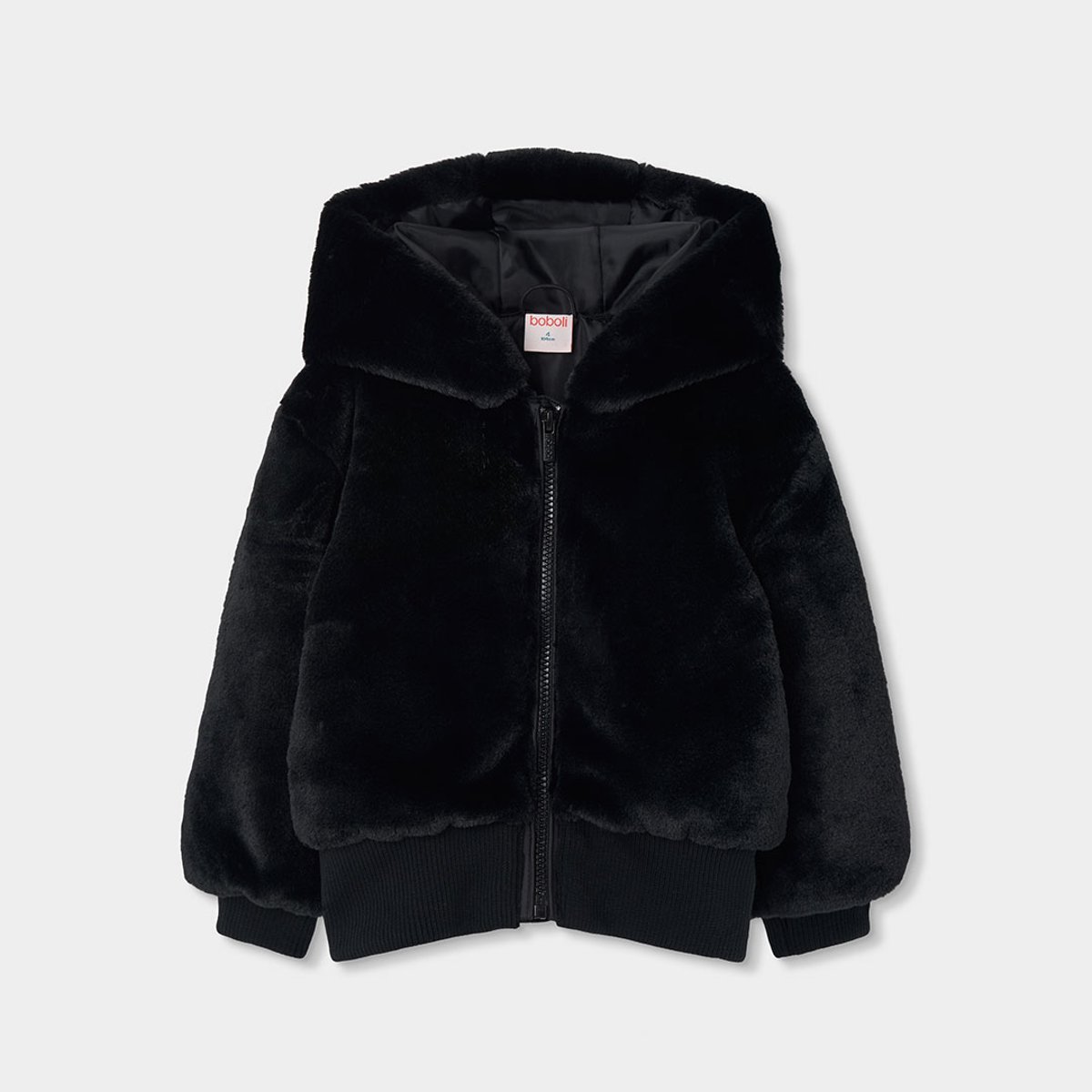 Veste fille à capuche noir, BOBOLI