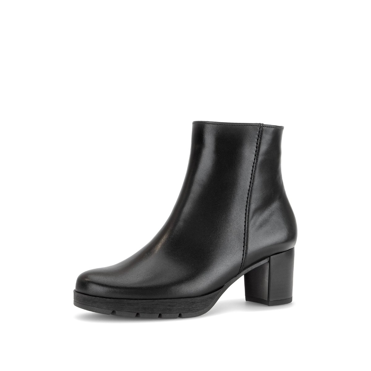 Bottines en cuir lisse à talon décroché noir lisse, GABOR