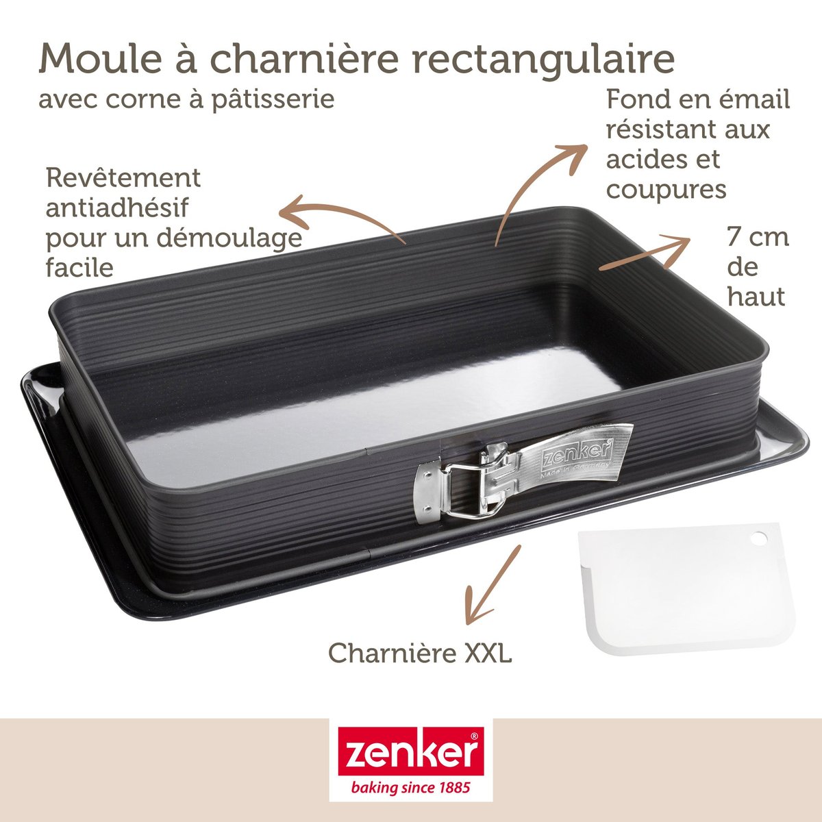 Ensemble de 2 Moules à charnière rectangulaire émaillé DELUXE noir, ZENKER