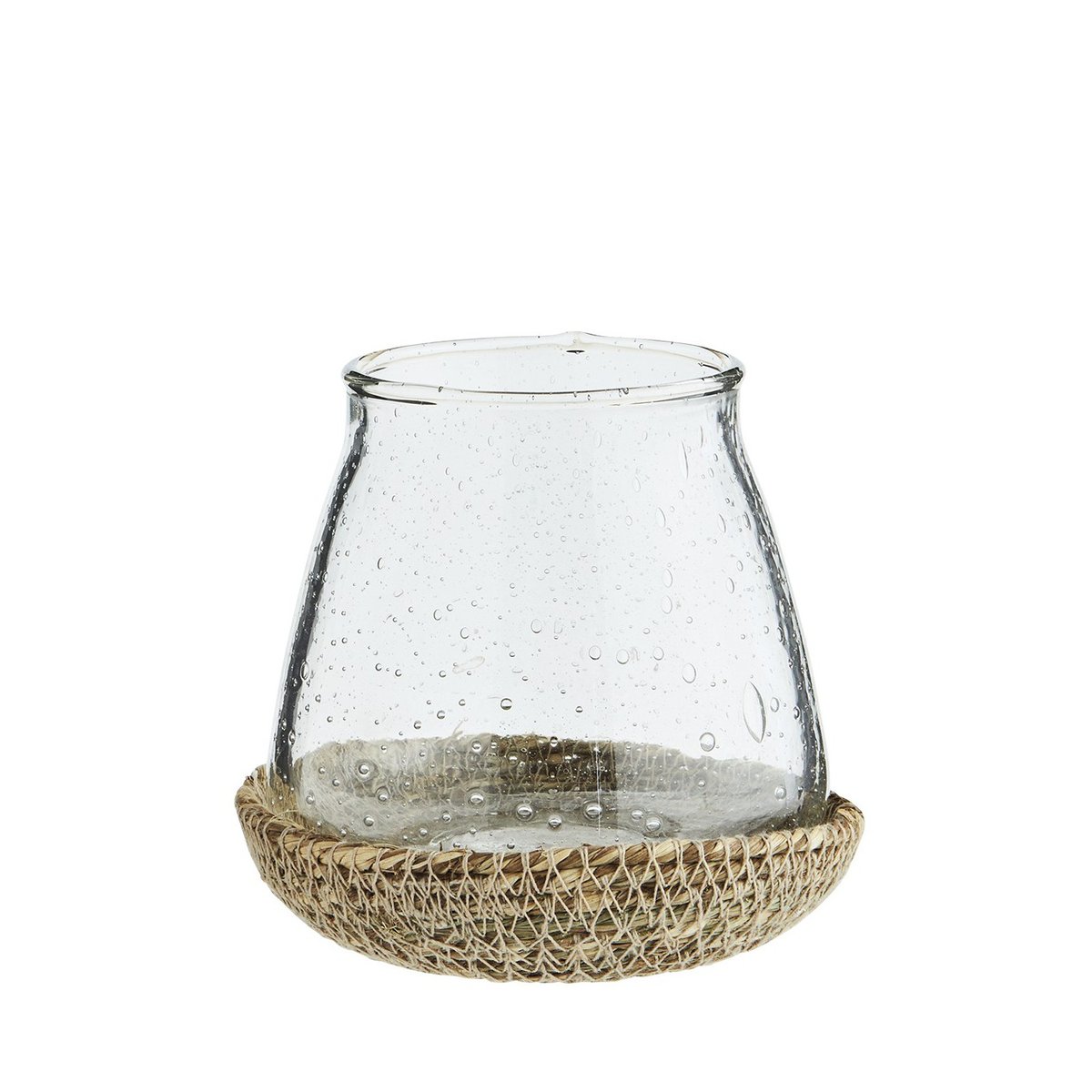 Photophore en verre et jute Votive h 10 cm transparent, naturel, MADAM STOLTZ