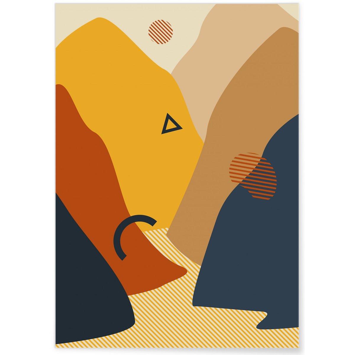 Affiche Abstract Landscape 8 blanc, L'AFFICHERIE