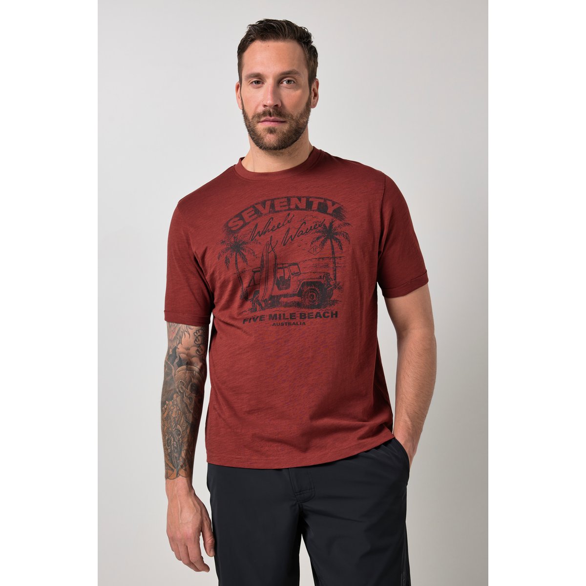 T-shirt JP 1880 marron cuivre, JP1880