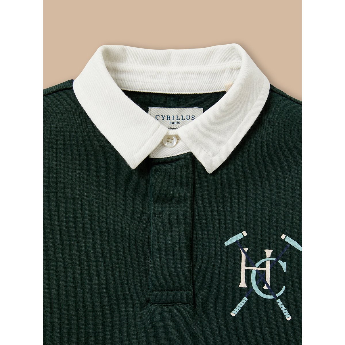 Polo rugby vert anglais, CYRILLUS